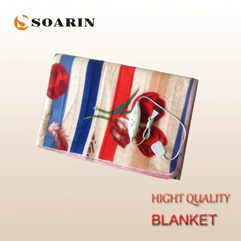 SOARIN-بطانية تسخين كهربائية مزدوجة ، 150 × 120 سنتيمتر ، قطيفة ، تدفئة للجسم ، مانتا كهربائية ، سرير 220 فولت