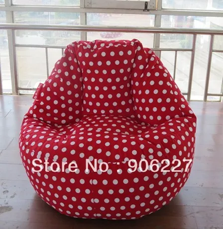 

EXTRA LARGE SIZE !! red polka dots beanbag lounge - free shipping