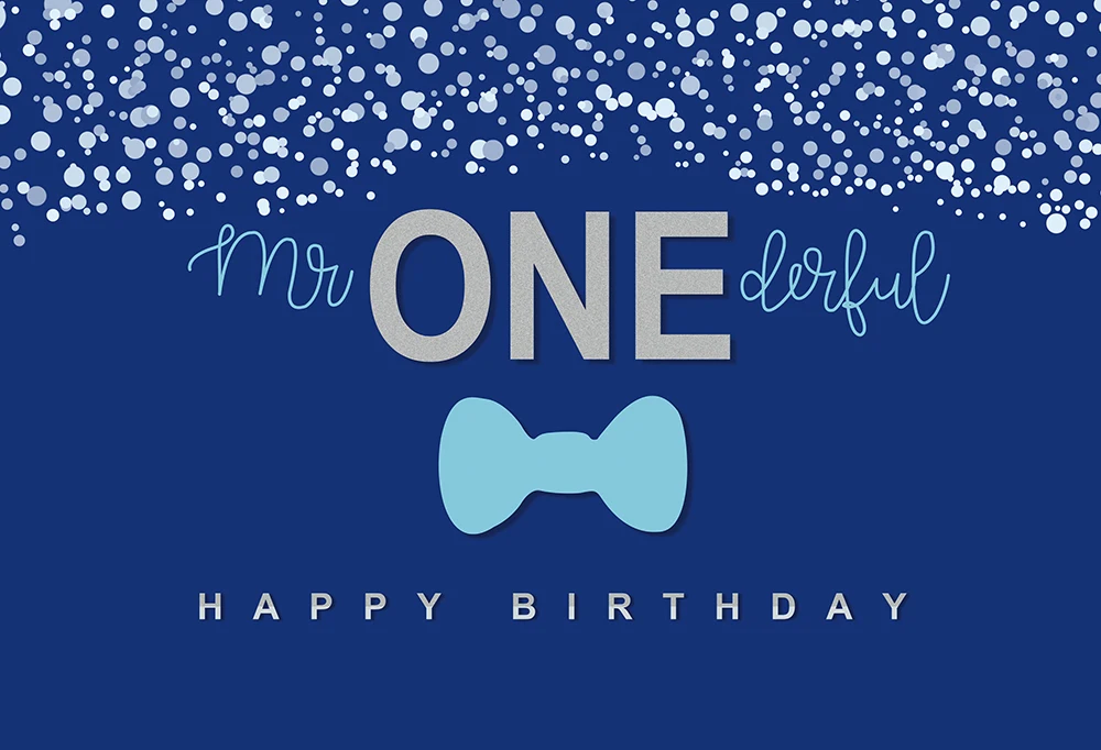 Boys 1st Birthday Backdrop Blue Bow Tie Photography Background Baby Shower Little Man Birthday Cake Table Decorations W-2238