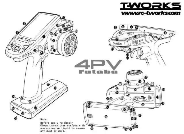 8color T-WORK'S Futaba 4PV Radio Skin Sticker 3D Colors Graphite Sticker for futaba 4PV Gift screen protector