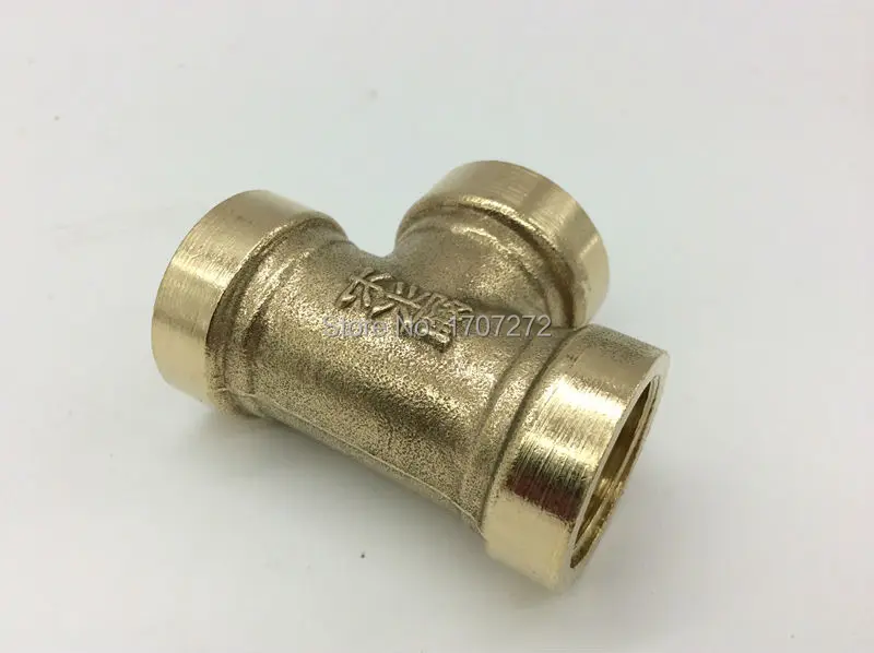 

free shipping Copper pipe fitting G1/2" female tee brass Pipe fitting, plumbing brass fittings, copper three contact