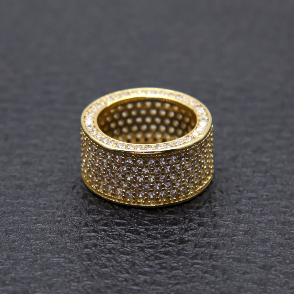 THE BLING KING 12mm Luxury Crystal Micro Paved Cubic Zirconia Finger Rings For Men And Women Engagement Ring Fashion Jewelry
