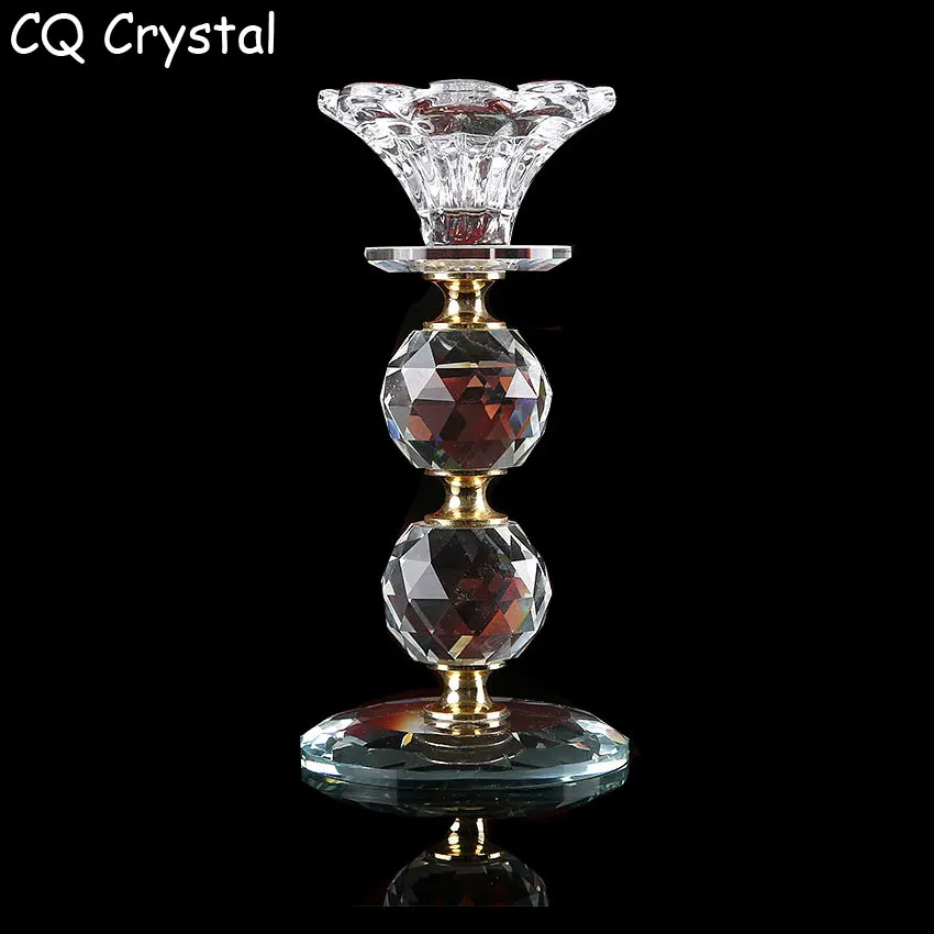 Crystal Candle Holder Glass Candlesticks Feng Shui Bowl Buddhism Ornament Romantic For Wedding Home Bar Dinner Party Table Decor