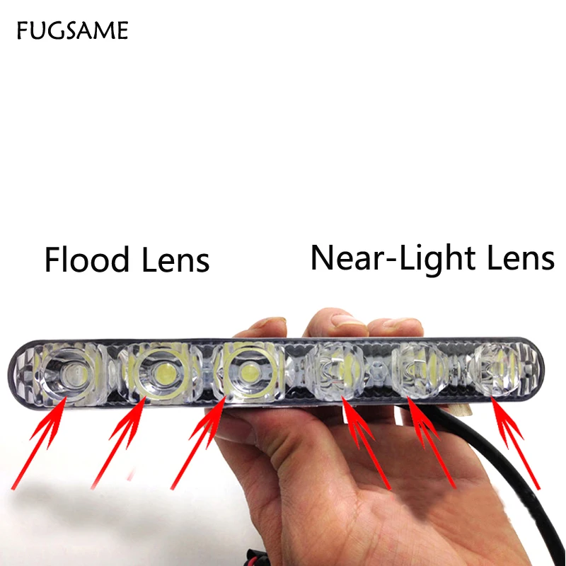 FUGSAME  LED 12V 6000K Car Led Daytime Driving Running Light DRL Car Fog Lights Head Lamp 12v  Universal