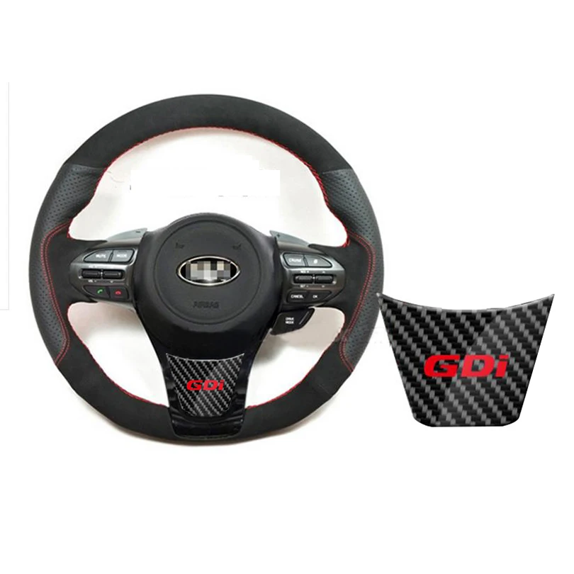 Carbon Fiber Style Red GDI Steering Wheel Cover Trim for Kia K5 Optima 2014 2015