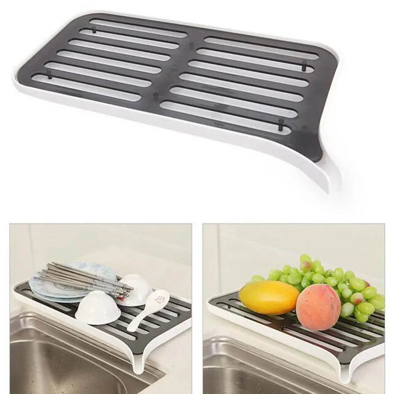 

Drain Rack Plastic Dish Drainer Dryer Tray Large Sink Drying Rack Worktop Kitchen Organizer Drying Rack Kitchen Rack