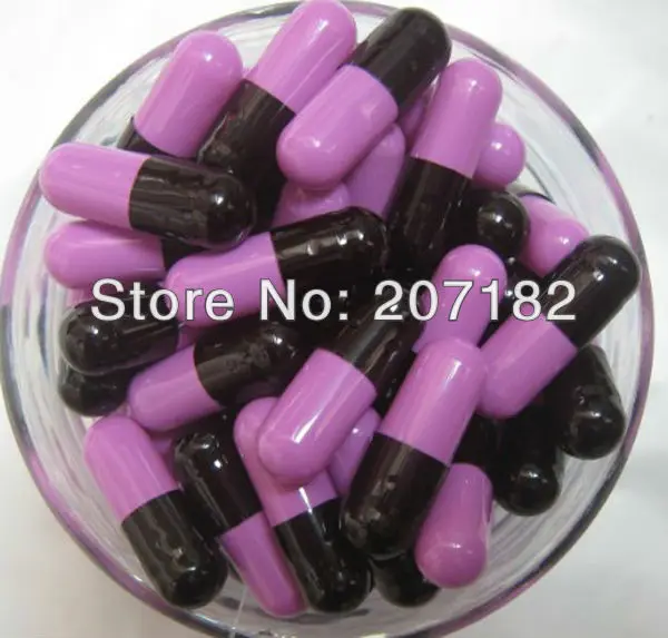 (10,000pcs/pack) Size 0# -Black/Purple Color Gelatin Capsule, Empty Capsule--Top & Bottom Separated