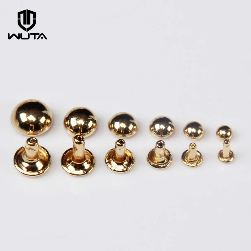 WUTA 50set Pure Copper Mushroom Nail Brass Round Domed Rivets Studs Decorative Rivets For Clothes Bag Shoes Leather Craft