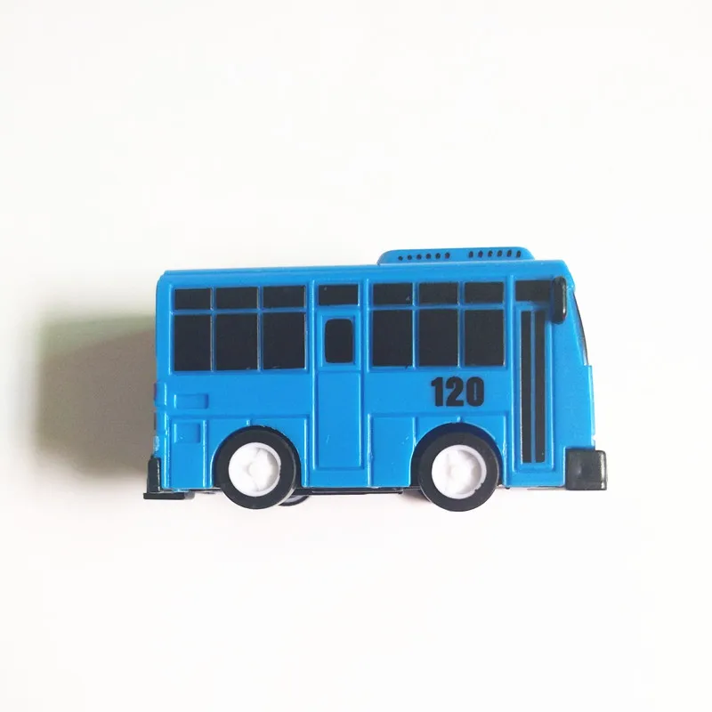 4pcs/set ko Toy the little bus Parking car garage toy mini plastic pull back Tayo Gani Lani Rogi bus model