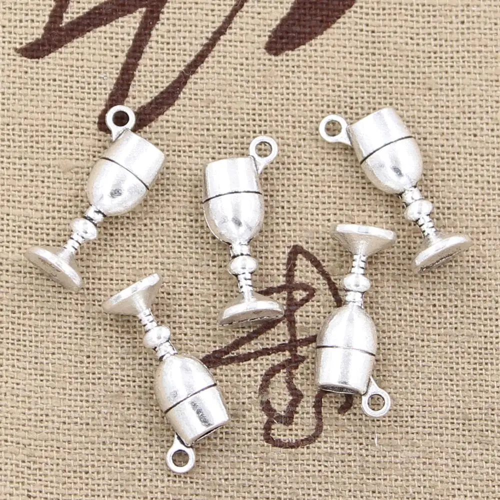 20pcs Charms Wine Glass 20x7x5mm Antique Bronze Silver Color Pendants Making DIY Handmade Tibetan Bronze Silver Color Jewelry