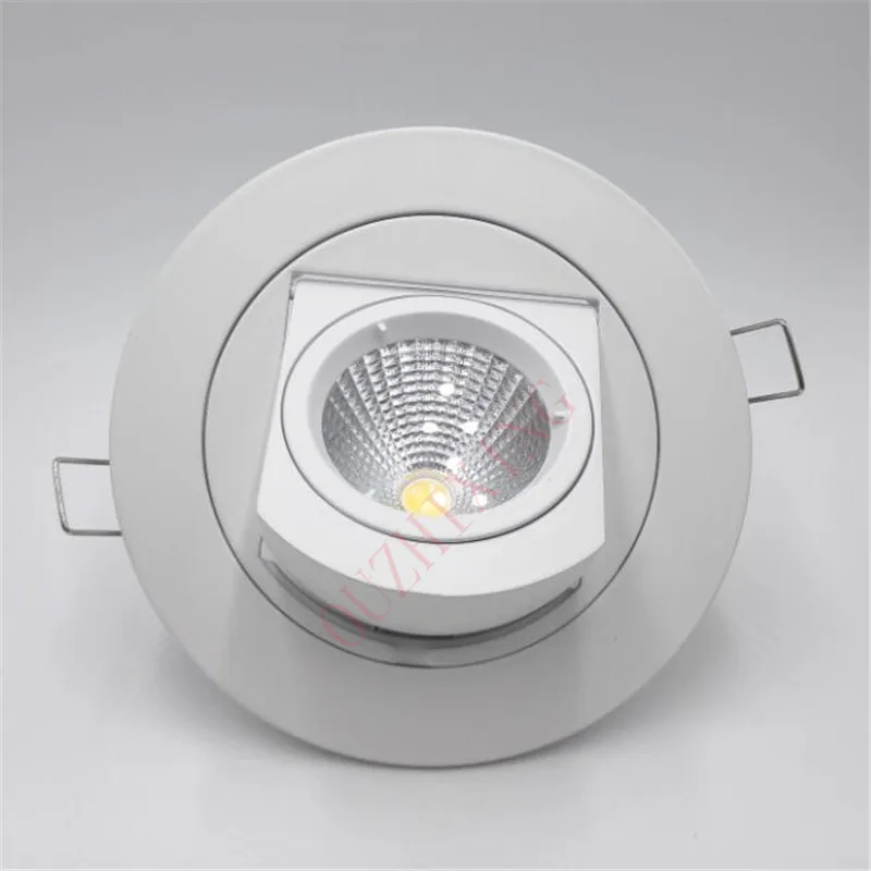 Adjustable 10W/15W Warm Cold White COB LED Gimbal Embedded led trunk lamp Round COB Recessed Lamp AC85-265V