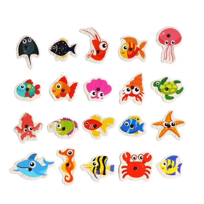 2018 New 20/60pcs Set Magnetic Fishing Toy Game Kids 2/3 Rod 3D Fish Baby Educational Toys Outdoor Fun Kids Toy