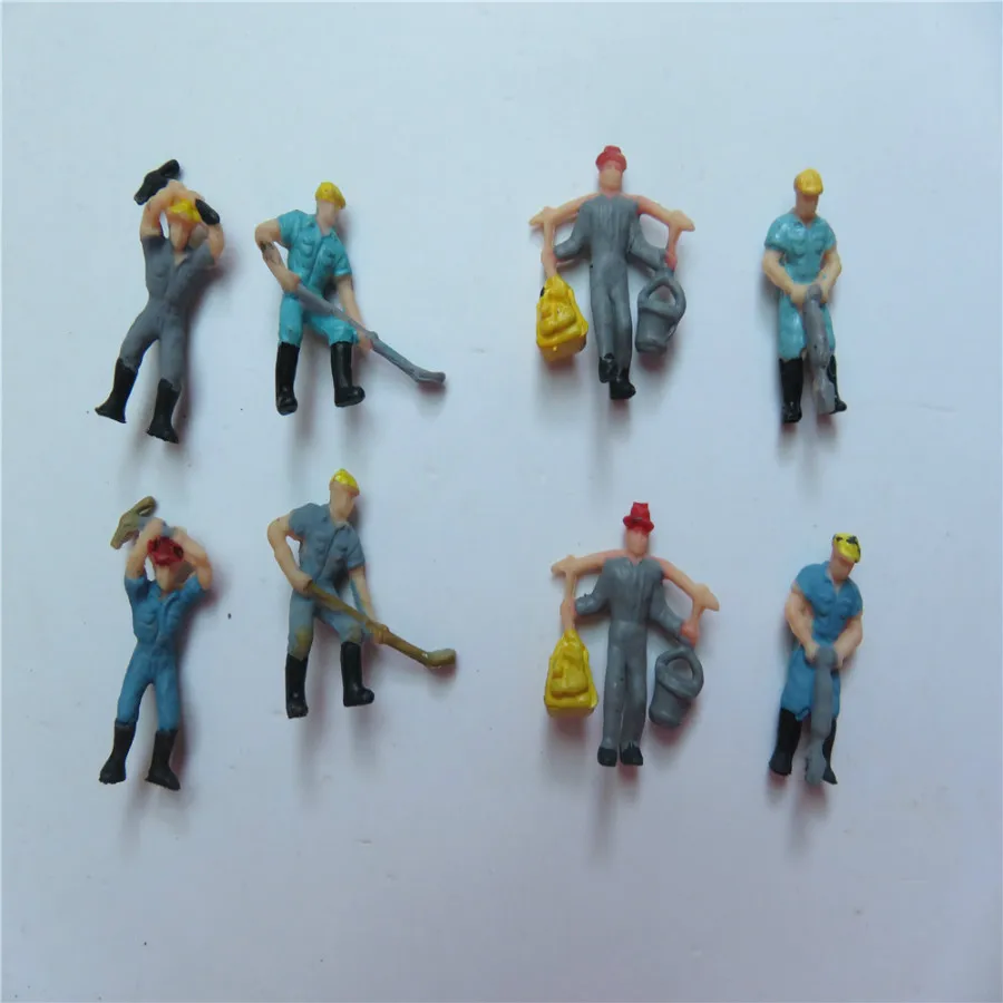 1:87 HO Scale Railway Model Painted Worker 2.2cm With Ladder And Tool Good Quality