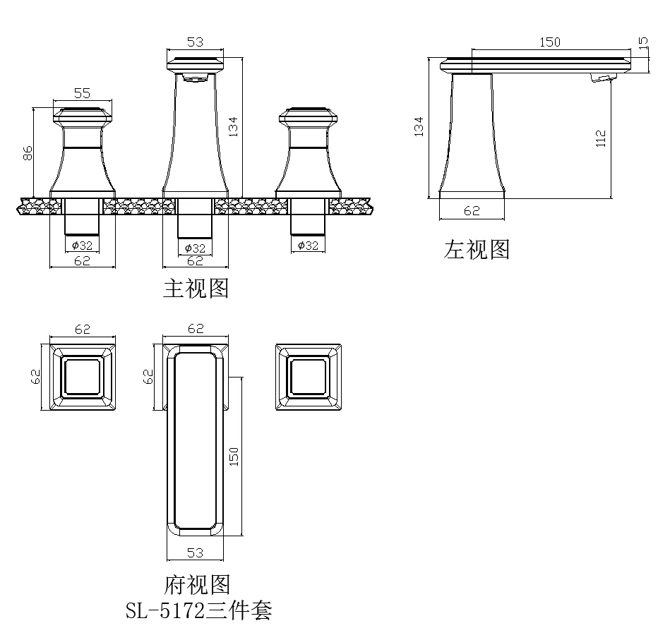 ORB BLACK color 8 inch 3 Holes widespread bathroom Lavatory Sink faucet mixer tap deck mounted Luxury tap square design