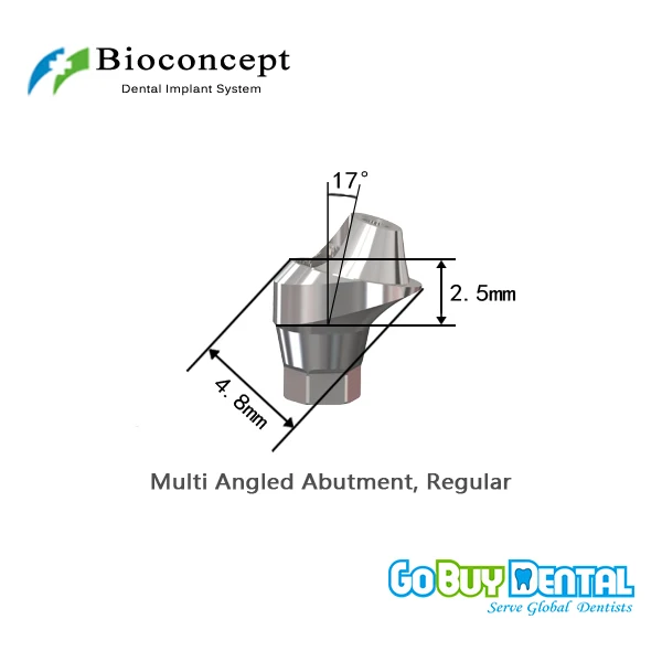 Bioconcept Hexagon Regular Multi-angled abutment φ4.8mm, gingival height 2.5mm, Angled 17°(337190)