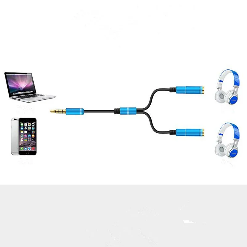 LBSC 3.5mm Audio Stereo Y Splitter Cable 3.5mm Male to 2 Port 3.5mm Female for   iPhone, Samsung, LG Smartphones, Tablets,comput