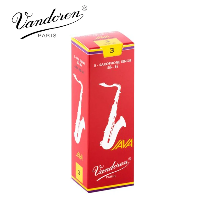 Original France Vandoren JAVA Tenor Sax Red Reeds Bb Tenor Saxophone Reeds 2.5# 3.0# Box of 5 with gift mouthpiece cushion