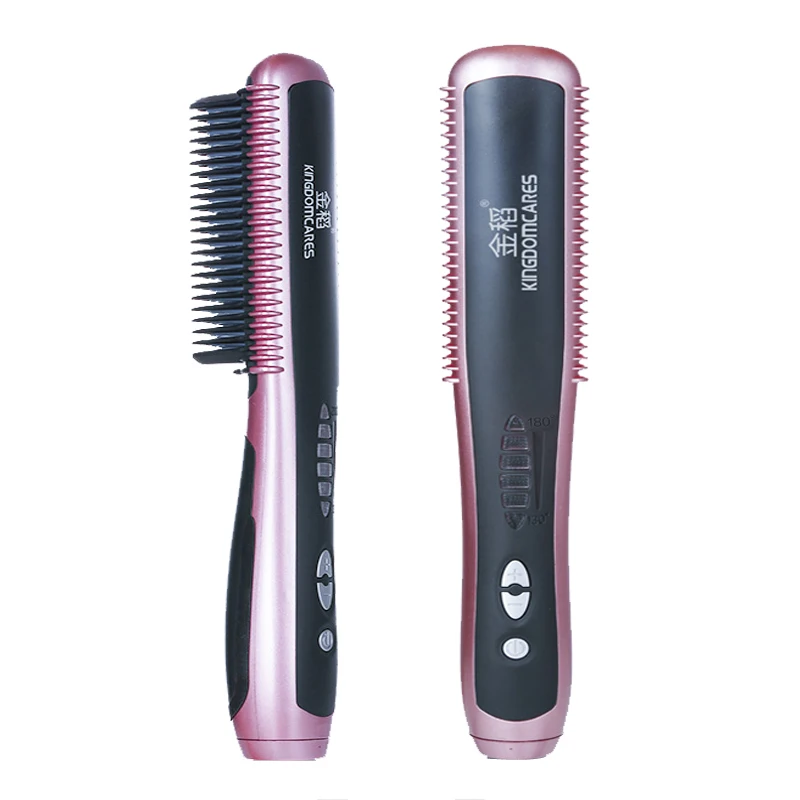 Professional Ceramic Hair Straightener Comb KD388A 2 in 1 Electric Straightening Irons Brush Anti Scald Styling Tools