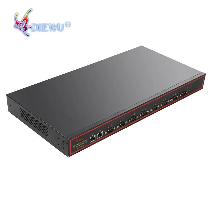 Diewu industrial 8 ports RS232 com adapter serial server