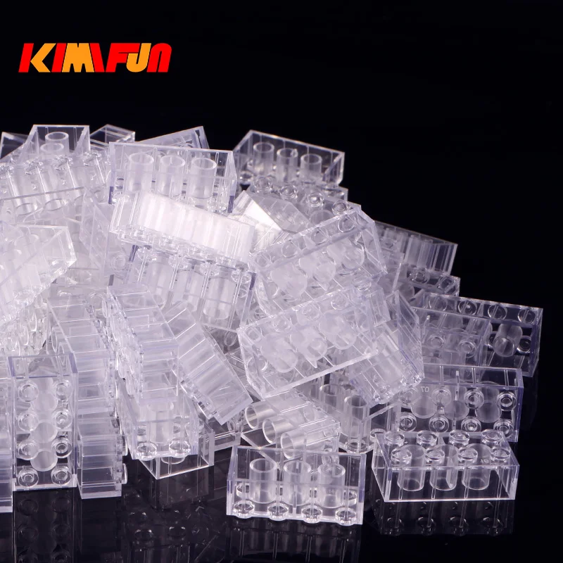Blocos de construção de brinquedo para crianças, modelo de tijolos transparente diy para construção de cidades, brinquedo compatível com blocos de