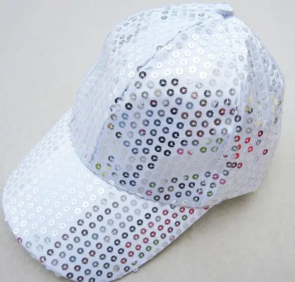 Club Party Dancer Stage Sequin Cap Adults Children Baseball Cap Glitter Sparkling Shiny Hats Adjustable colorful Christmas gift