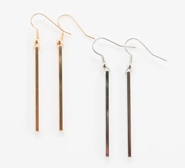 Spring Summer Hot Fashion Long Bar Dangle Drop Earrings for Women Delicate Brass Long Bar Earrings