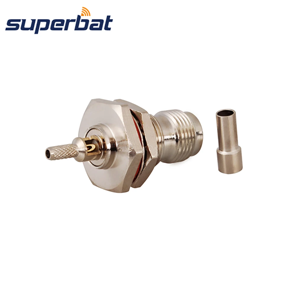 Superbat TNC Crimp Female Bulkhead O-ring RF Coaxial Connector for Cable RG174 RG178,RG316,LMR100