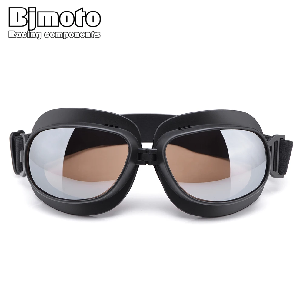 

BJMOTO Motorcycle Glasses Goggles Helmet Pilot Scooter Retro Moto Outdoor Dirt Bike Riding Sunglasses Motocross Goggles Off-Road