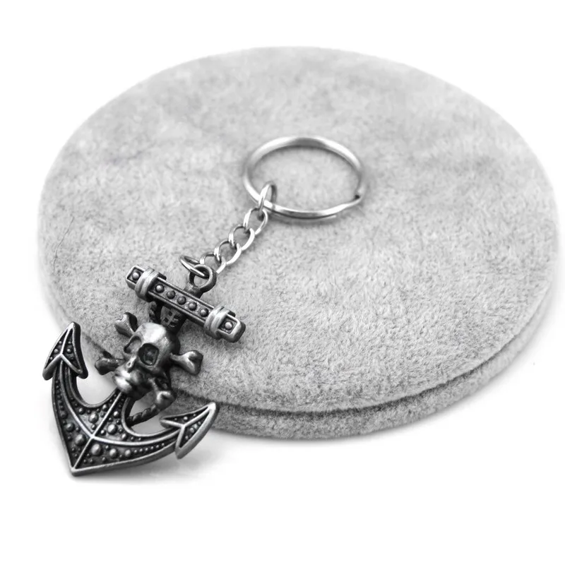 Vintage Anchor Keychain For Men Retro Skull Anchor Rudder Key Chain on Pants Bag Car Trinket Boys Jewelry Party Souvenirs Gift