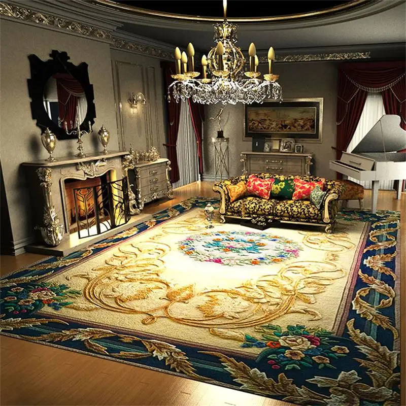 

Real Wool Living Room Carpet Villa Decoration Rugs For Bedroom Sofa Coffee Table Floor Mat Thick Study Room Area Rug