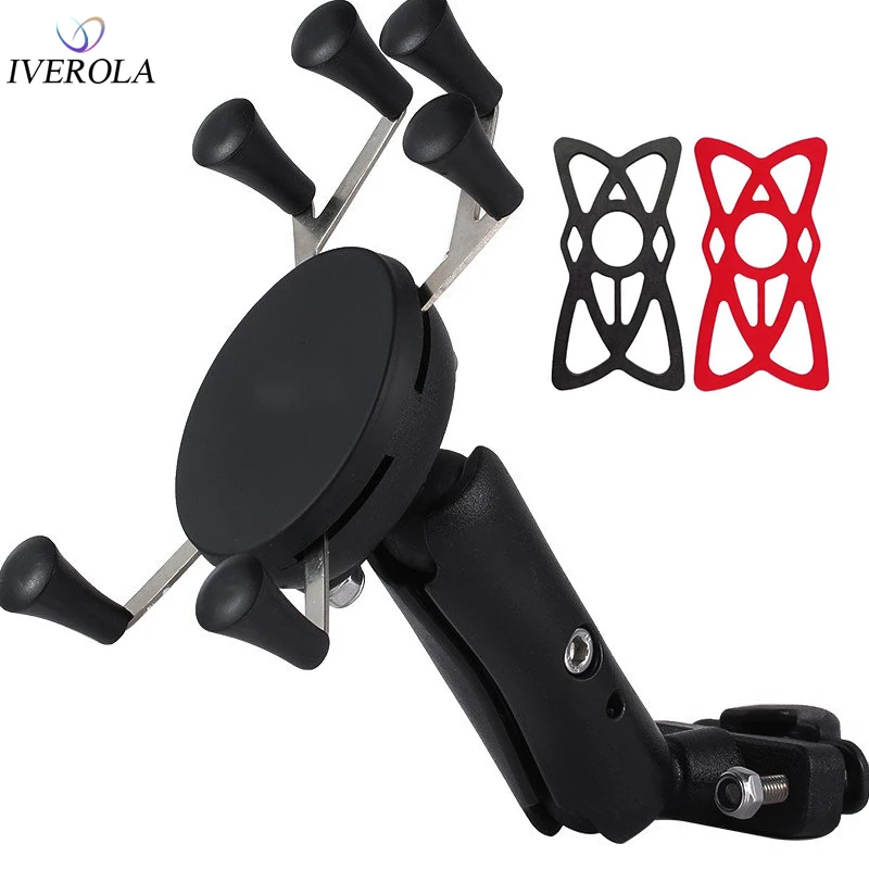 Univerola Motorcycle Handlebar Bike Phone Mount Holder Support Bicycle With Silicone Band X-Styl For Gopro Smartphone GPS Holder