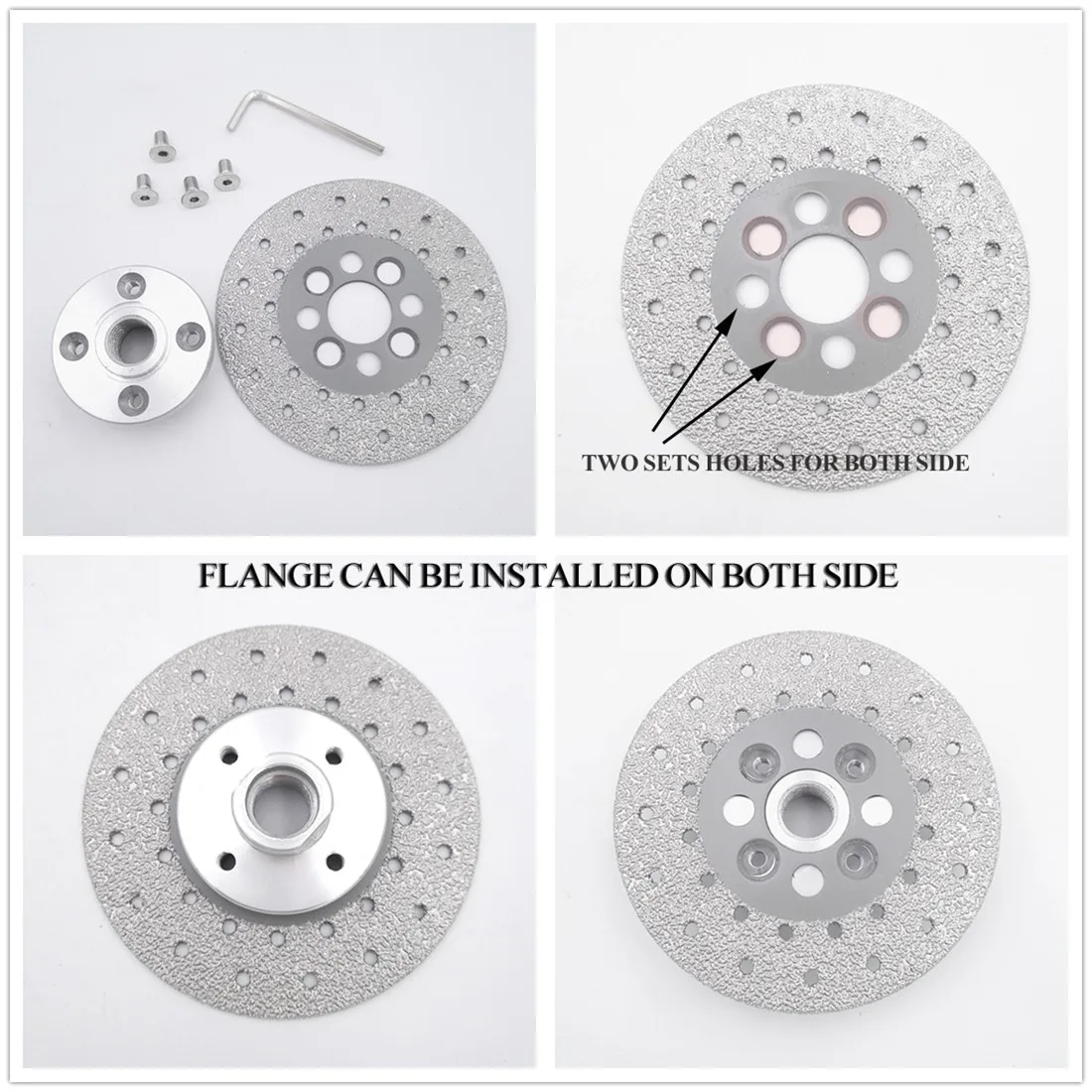 DIATOOL 1pc Premium Quality Diameter Double Sided Vacuum Brazed Diamond Cutting & Grinding Disc With 5/8-11 Flange