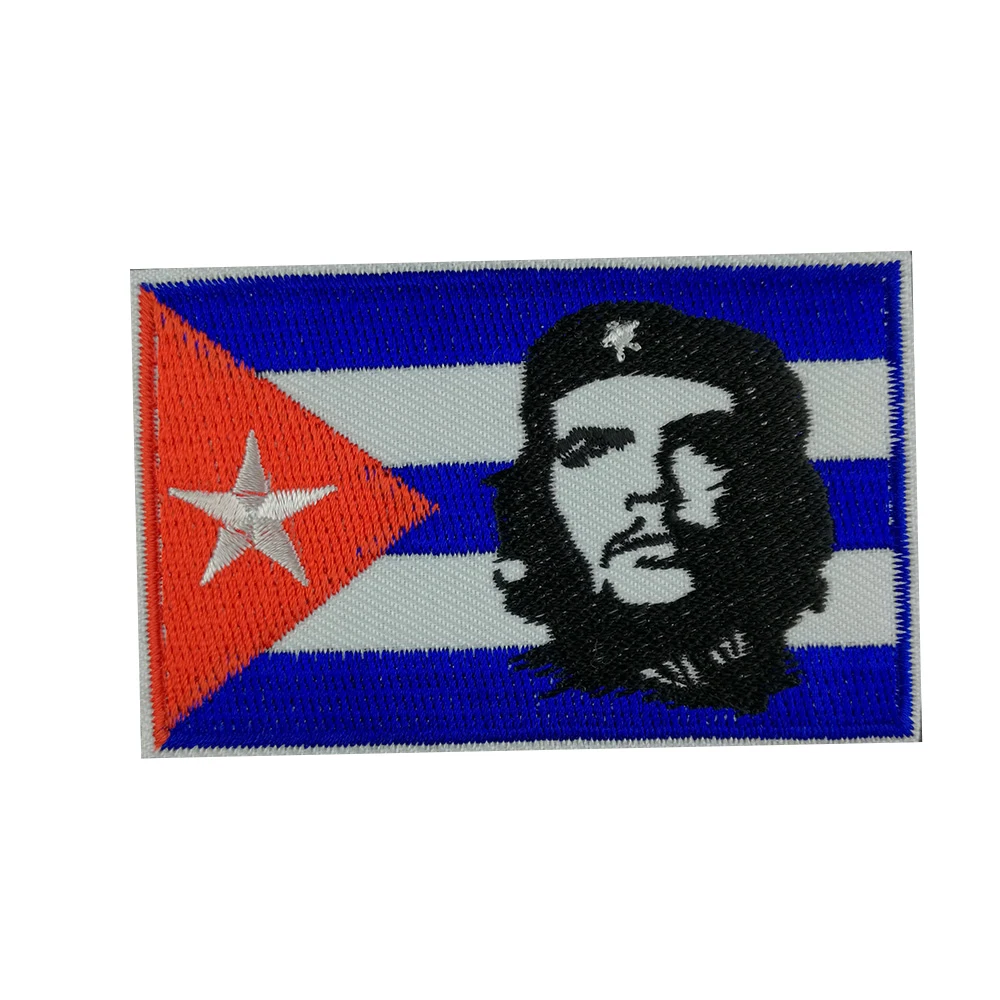 Iron on Fabric Badges Sew on Cloth Iron on Patches Cuba Country Flag Clothes Patch DIY Flowered Skeleton Embroidered Patches