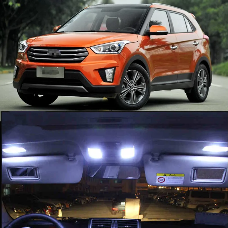 9pcs per set LED Bulb For Hyundai IX25 2015 Interior  Dome Map trunk  Lights Package Kit car-stying