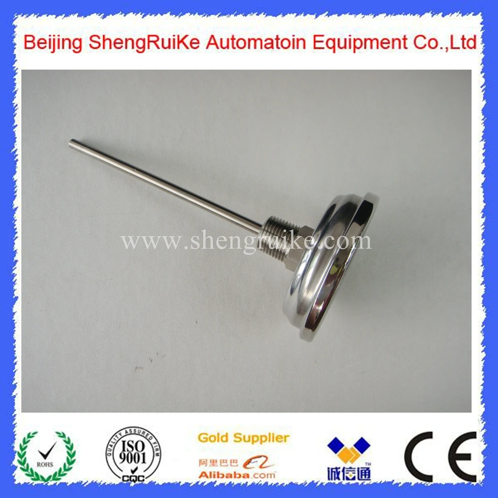 Industrial bimetal thermometer with universal angle ,SS304,  0 C/550 C