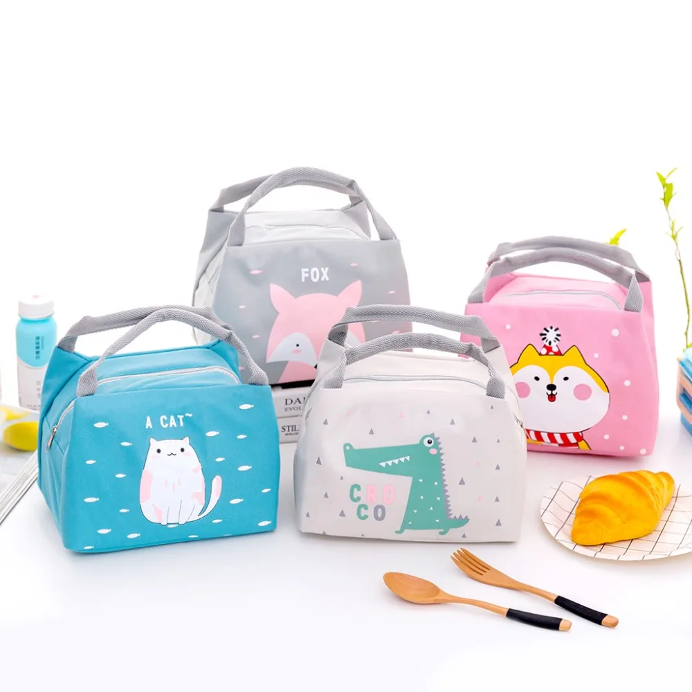 

Fashion Cartoon Cute Lunch Bag For Women Girl Kids Children Thermal Insulated Lunch Box Tote Food Picnic Bag Milk Bottle Pouch
