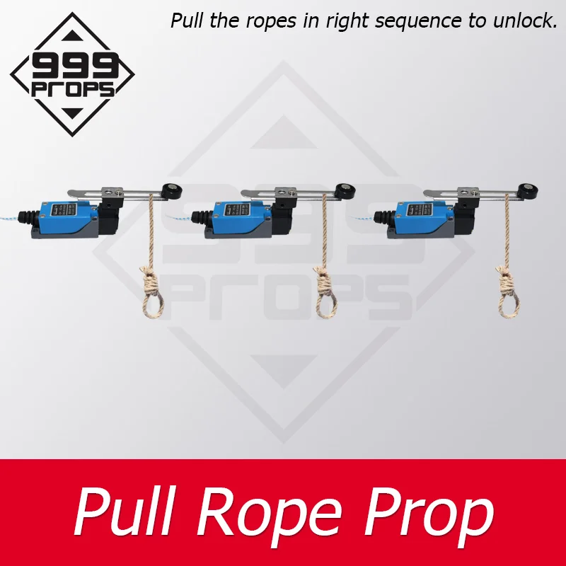 

Room escape Pull Rope Prop puzzle room pulling the rope switches in correct order to open door escape customized props