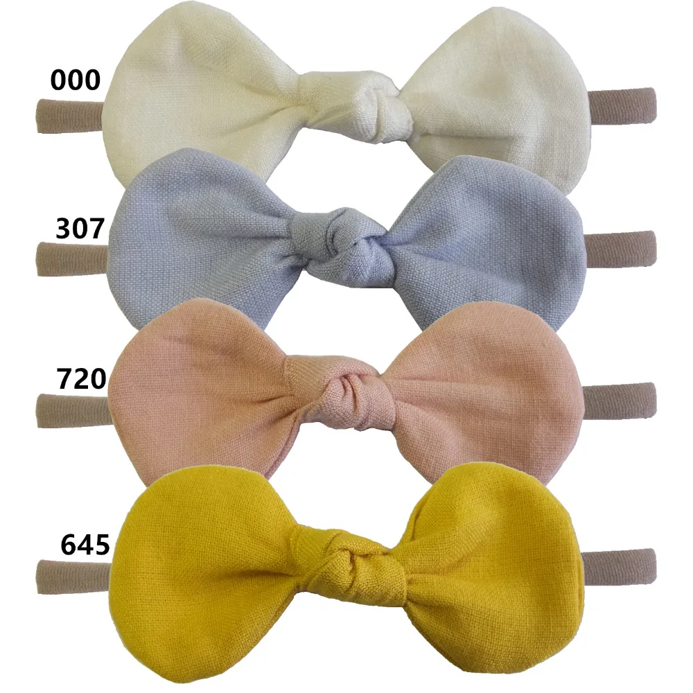 

4 pcs Cotton Fabric bow headband Hair tie Bows Knotted bows Hair bow Nylon Elastic hair band Kids Girl's Outfit Hair Accessories