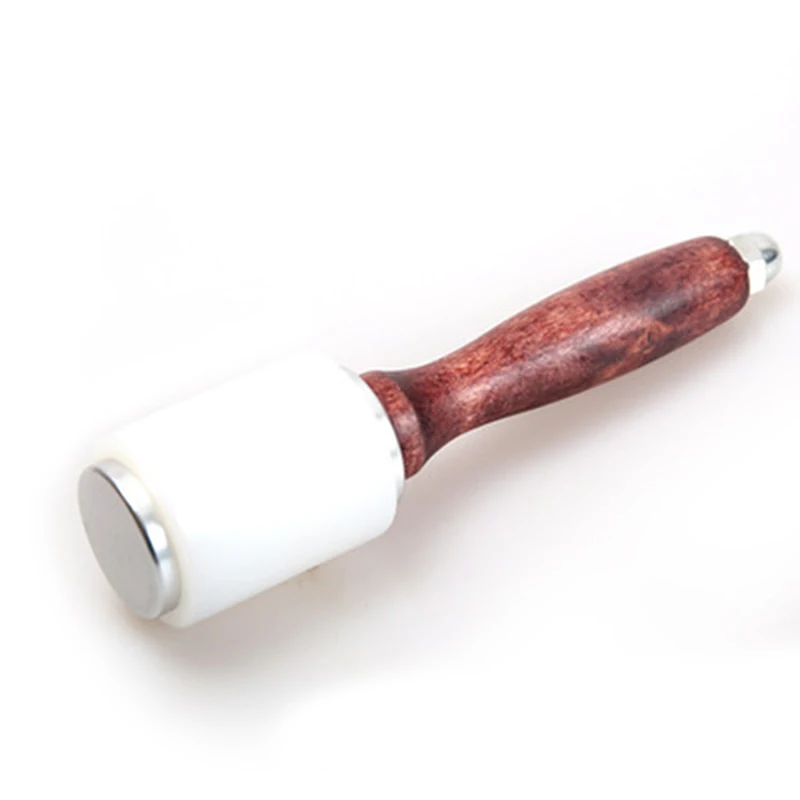 DIY Nylon Hammer Leathercraft Carving Hammer Sew Leather Cowhide Tool Kit with Wooden Handle
