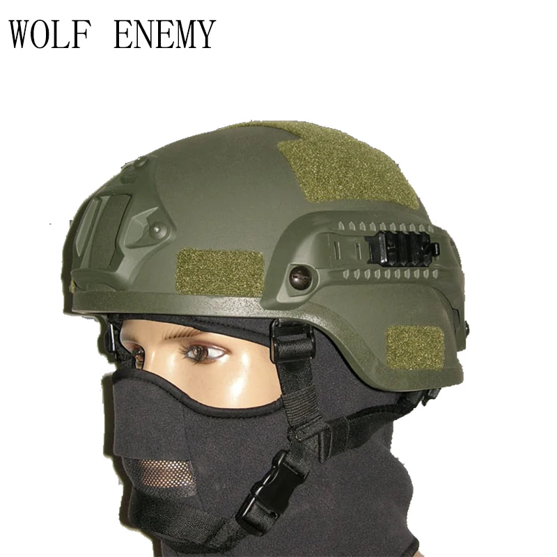 MICH 2000 Style ACH Tactical Helmet with NVG Mount and Side Rail for Airsoft Paintball Hunting Helmet 2000 ABS Helmet