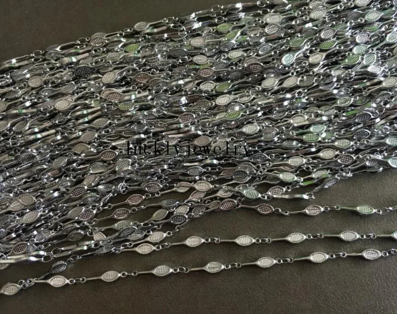 

5-метровая цепочка из нержавеющей стали с тиснением, для бадминтонных клюшек, фурнитура для ювелирных изделий