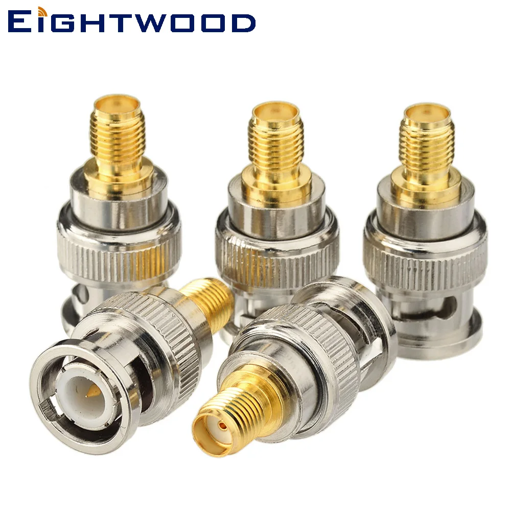 

Eightwood 5PCS SMA-BNC RF Adapter SMA Jack to BNC Plug Straight Connector for Baofeng UV 5R Kenwood QUANSHENG TYT Two Way Radio