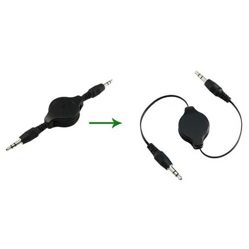 Neue Versenkbare Aux Kabel Stereo Audio Verlängerung 3,5mm Eingang Kabel Stecker-stecker für telefon iphone mp3 mp4 latop pad