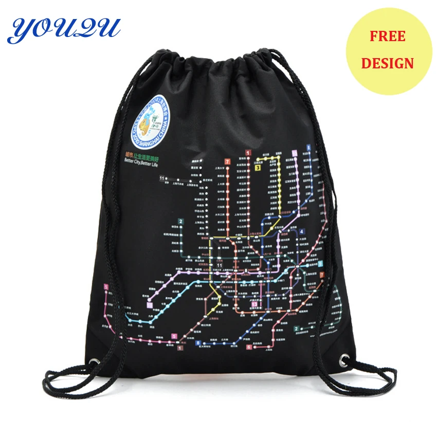 Custom Cheap Polyester Drawstring Bag/Wholesale Drawstring Backpack/Promotional polyester Drawstring free design