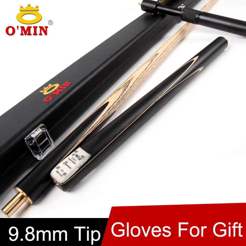 O'MIN Brand 3/4 Snooker Cue Stick 9.8mm Tip 3 4 Snooker Cues Case Set China Fast Shipment