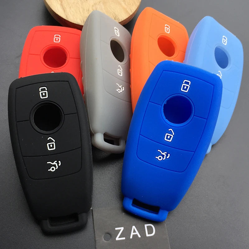ZAD Silicone car key cover For Mercedes Benz AMG 2016 2017 E Class E200 E260 E300 E320 W213 Car Styling Accessories key fob set