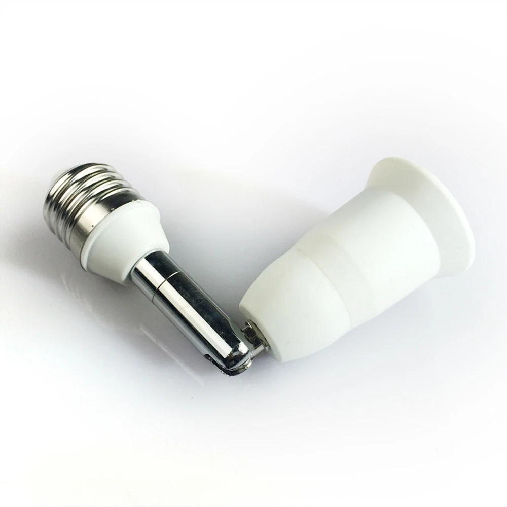 E27 to E27 LED New Flexible Lamp base Bulb Socket PC+ aluminum White With 10CM Extension Light Holder Converters