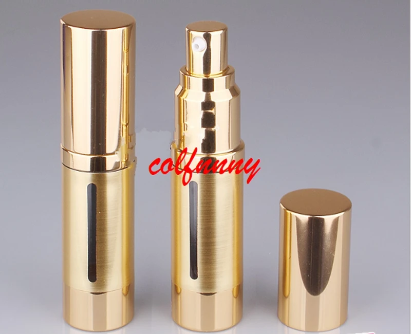 

300pcs/lot 15ML 30ml gold Silver Airless Pump Bottle, Cosmetic Essence Lotion Packaging Bottle, 15G Vacuum Lotion Pump Bottle