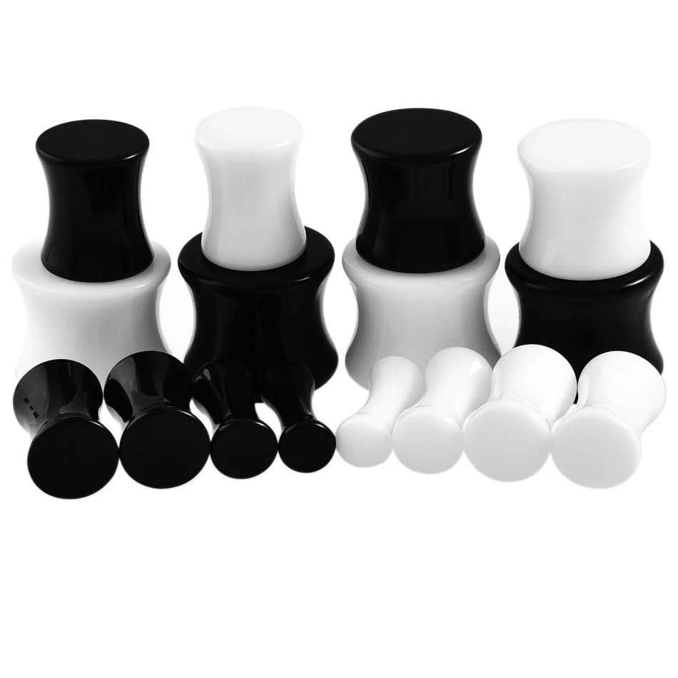 Pair Acrylic Double Flared Saddle Curved Ear Plug Gauges Piercing Ear Flesh Tunnel Expander Earlet Stretcher Jewelry