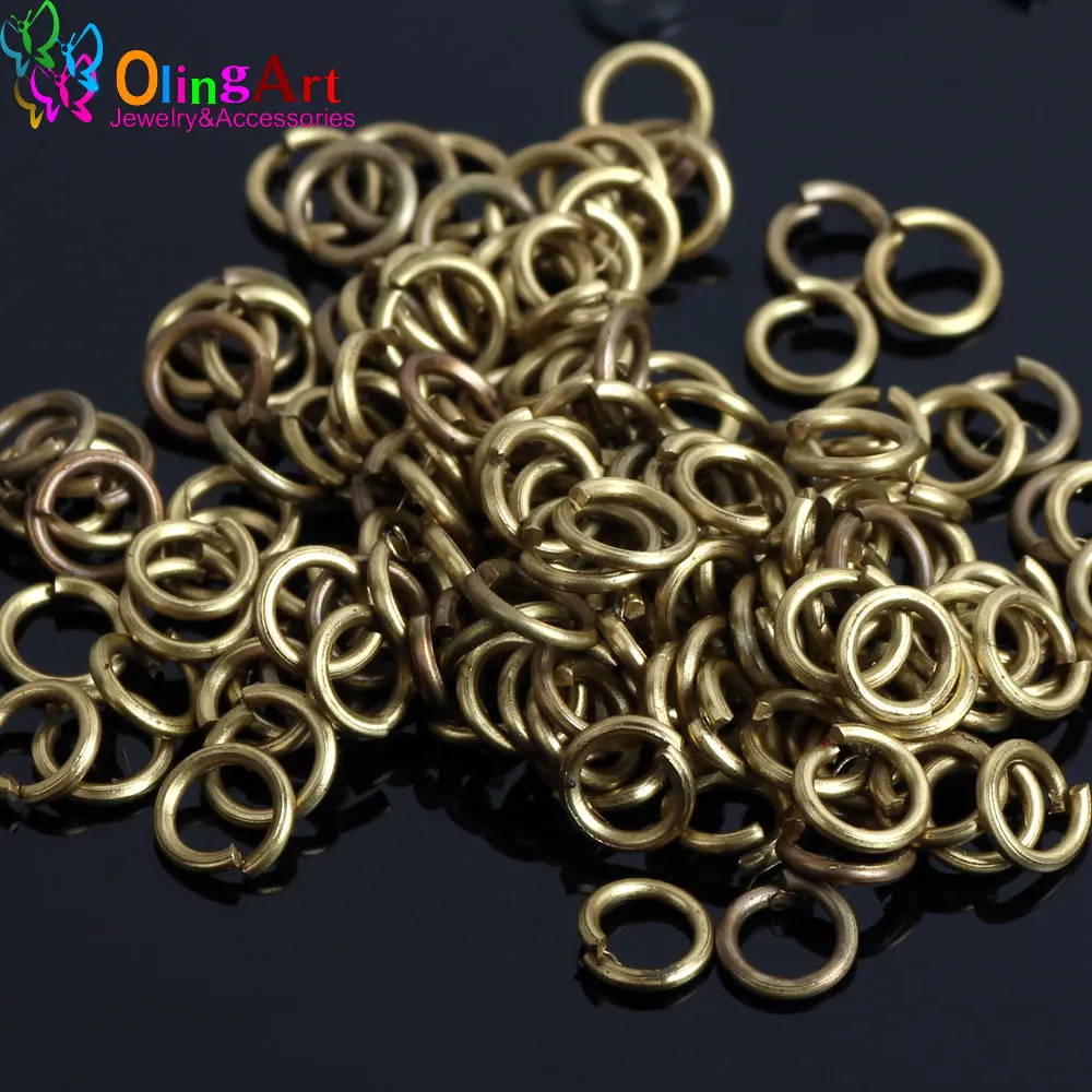 OlingArt Open Jump Ring 3 4 5 6 7 8 10 12mm link loop for DIY Jewelry making bronze Connector